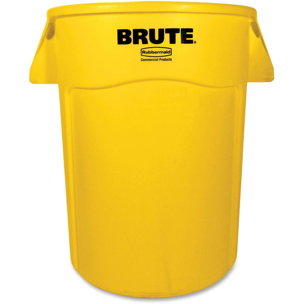 Rubbermaid Commercial Brute 44-gallon Vented Container, Yellow, 4/Carton
