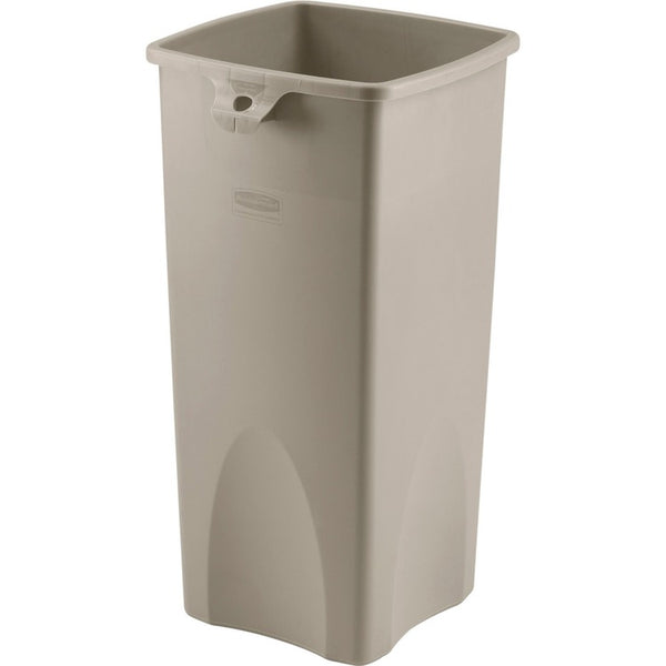 Rubbermaid Commercial Untouchable Square Container, 23 gal Capacity, Square, Durable, Crack Resistant, 30.9", x 15.5" x 16.5" Depth, Plastic, Beige, 4/Carton