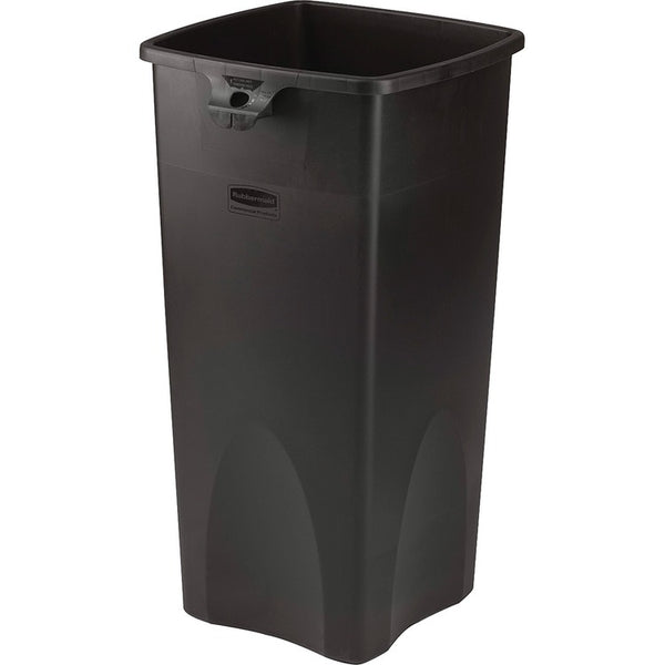 Rubbermaid Commercial Untouchable Square Container, 23 gal Capacity, Square, Durable, Crack Resistant, 30.9", x 15.5" x 16.5" Depth, Plastic, Black, 4/Carton (RCP356988BKCT) Case of 4