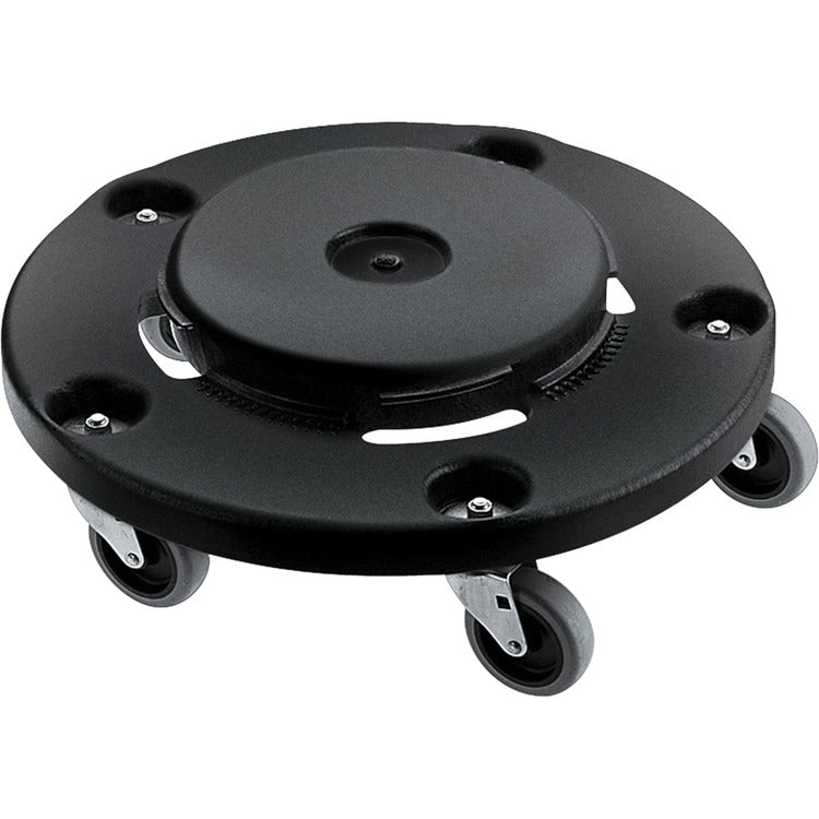 Rubbermaid Commercial Easy Twist Round Dolly, 350 lb Capacity, 5 Casters, Structural Foam, Black, 2/Carton (RCP264000BKCT) Case of 2