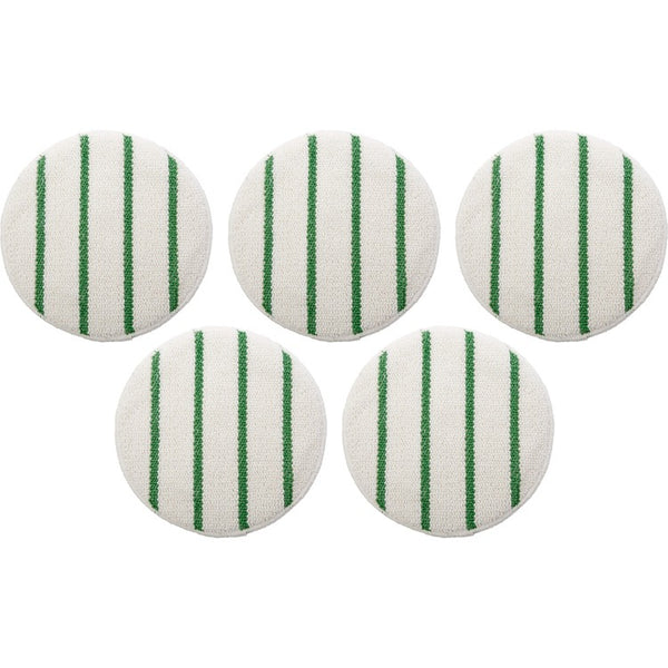 Rubbermaid Commercial Green Stripe Carpet Bonnet, 5/Carton, White, Green (RCPP26900CT) Case of 5