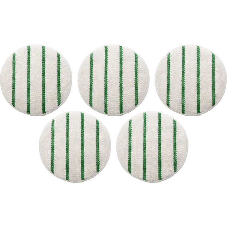 Rubbermaid Commercial Green Stripe Carpet Bonnet, 5/Carton, White, Green (RCPP26900CT) Case of 5