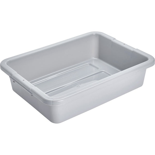 Rubbermaid Commercial 4.6G Bus/Utility Box, 18.4 quart Utility Box, Plastic, Dishwasher Safe, Gray, 12 Piece(s)/Carton (RCP3349GRACT) Case of 12