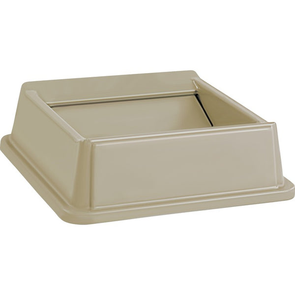 Rubbermaid Commercial Untouchable Square Swing Top, Square, 4/Carton, Beige