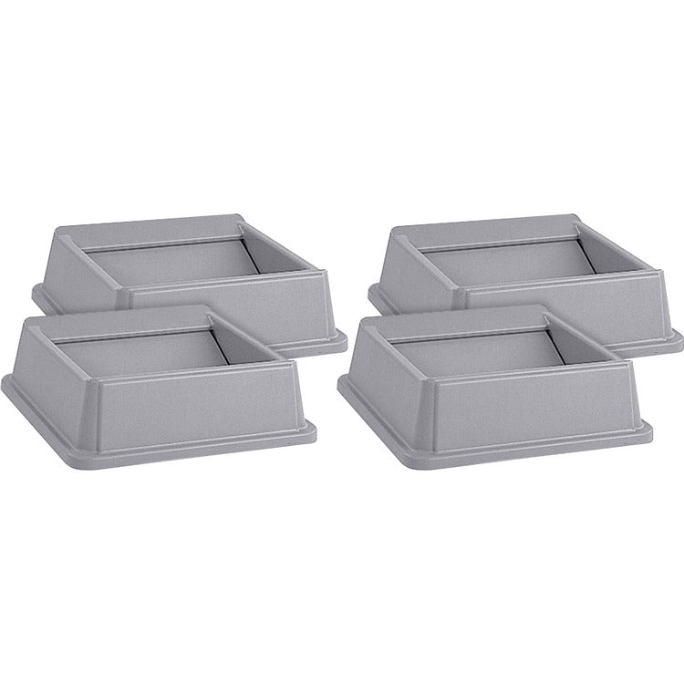 Rubbermaid Commercial Untouchable Square Swing Top, Square, 4/Carton, Gray (RCP266400GYCT) Case of 4