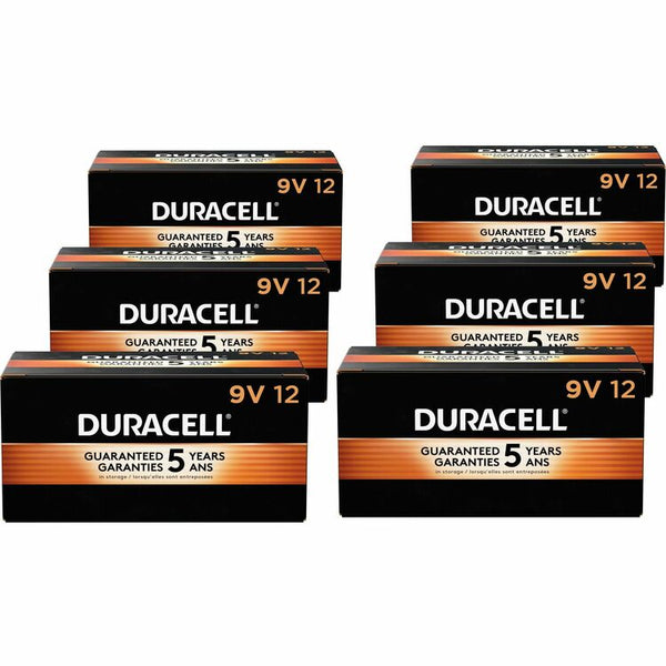 Duracell CopperTop Battery, For Toy, Remote Control, Flashlight, Radio, Clock, 9V, Alkaline, 72/Carton (DUR01601CT) Case of 72