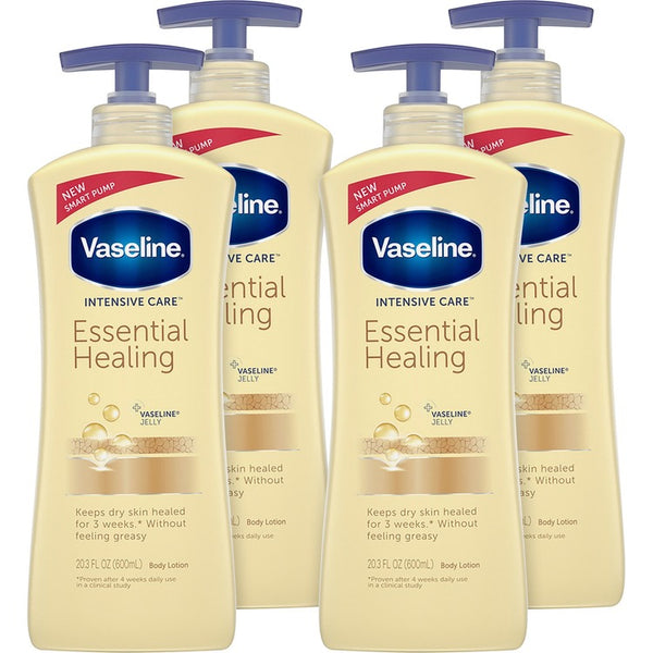 Vaseline Intensive Care Lotion, Lotion, 20.30 fl oz, For Dry Skin, Applicable on Body, Moisturising, Absorbs Quickly, Non-greasy, 4/Carton (DVOCB040837CT) Case of 4