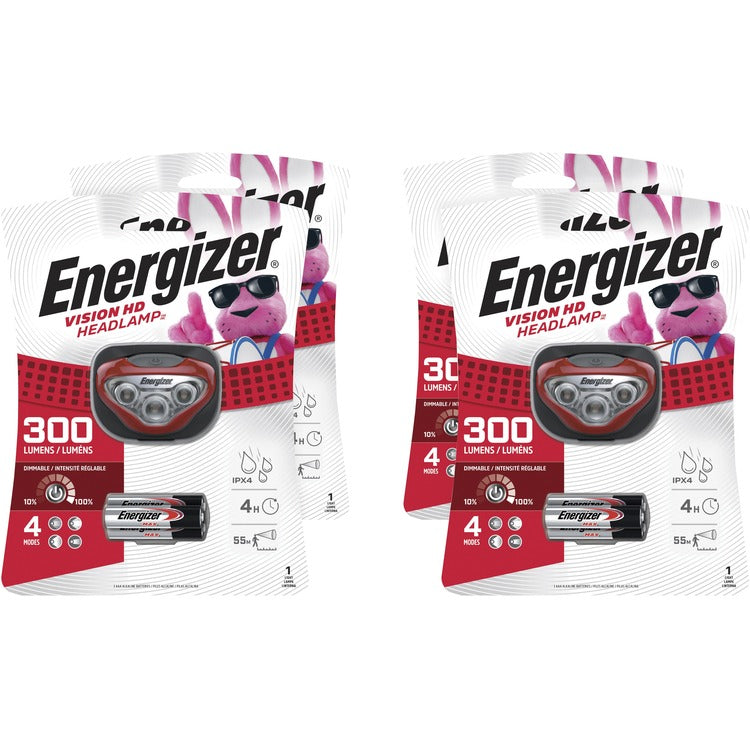 Energizer Vision HD Headlight, AAA, Red (EVEHDB32ECT) Case of 4