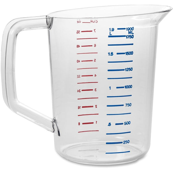 Rubbermaid Commercial Bouncer 2-quart Measuring Cup, 2 quart, 6/Carton, Clear, Polycarbonate, Measuring (RCP3217CLECT) Case of 6