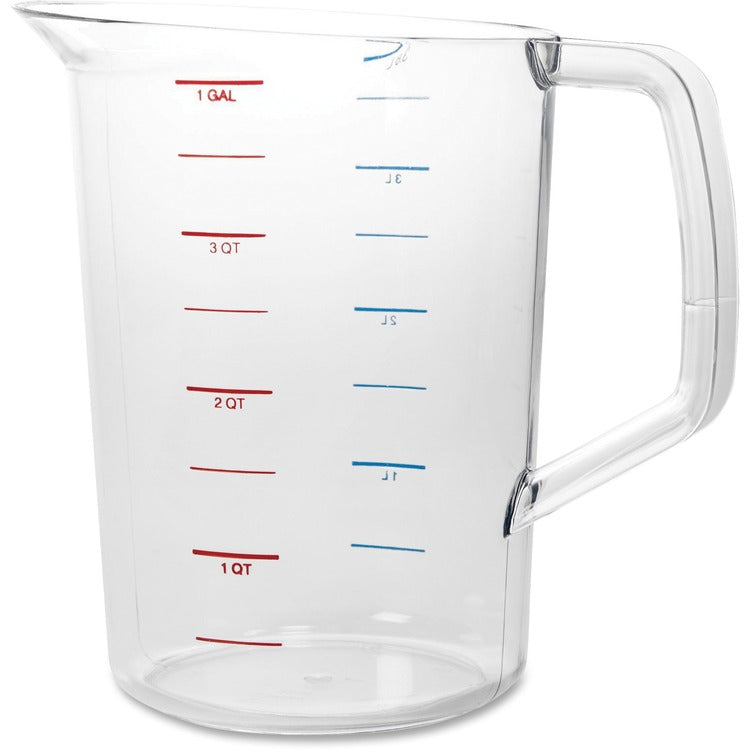 Rubbermaid Commercial Bouncer 4 Quart Measuring Cup, 1 gal, 6/Carton, Clear, Polycarbonate, Measuring (RCP3218CLECT)