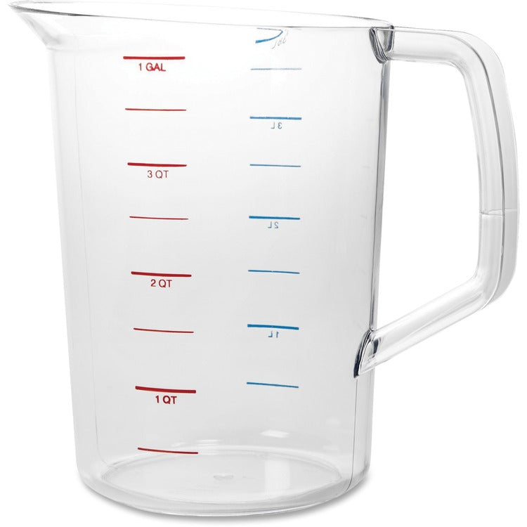 Rubbermaid Commercial Bouncer 4 Quart Measuring Cup, 1 gal, 6/Carton, Clear, Polycarbonate, Measuring (RCP3218CLECT) Case of 6