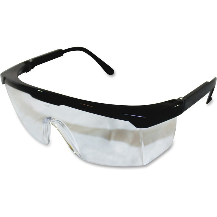 ProGuard Rachet Frame and Adjustable Temple, 801 Series, Polycarbonate, Black, Clear, 144/Carton (PGD7334BCT) Case of 12