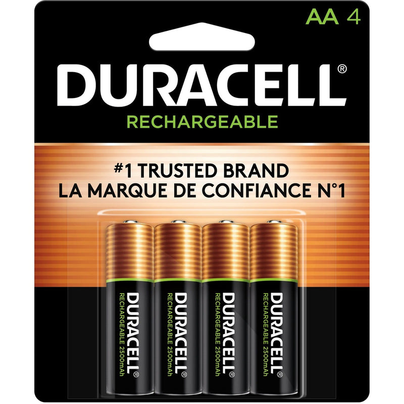 Duracell StayCharged AA Rechargeable Batteries, For General Purpose, Gaming Controller, Flashlight, Monitoring Device, Battery Rechargeable, AA, 96/Carton (DURNLAA4BCDCT) Case of 96