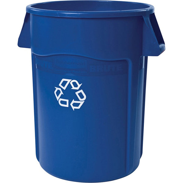 Rubbermaid Commercial Brute Recycling Container, Round, 44 gal, Blue