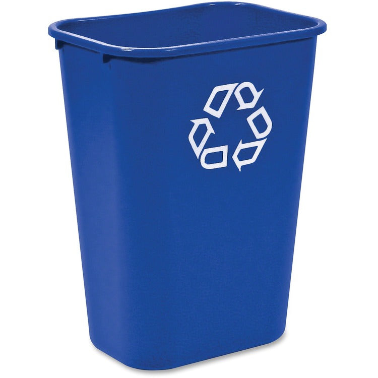 Rubbermaid Commercial Deskside Recycling Container, 10.31 gal Capacity, Sturdy, 15.3", x 20" x 10" Depth, Plastic, Blue, 12/Carton (RCP295773BLUECT)
