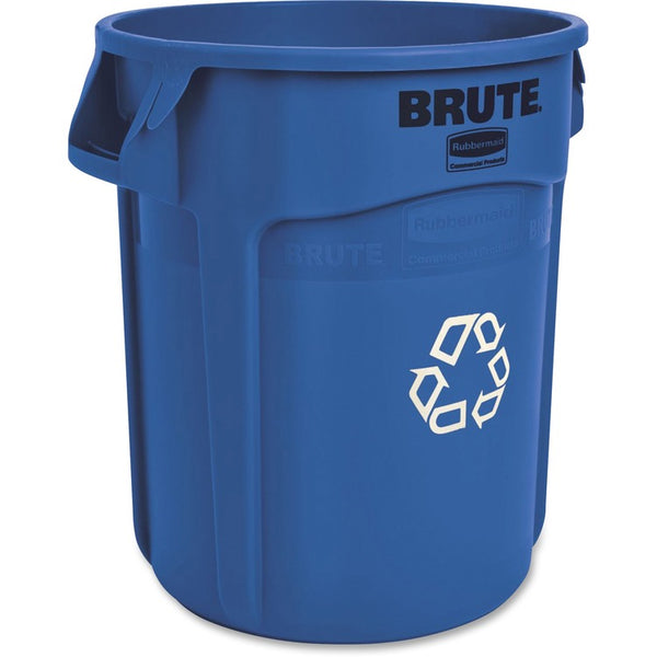 Rubbermaid Commercial Brute 20-gal Recycling Container, 20 gal Capacity, Blue, 6/Carton