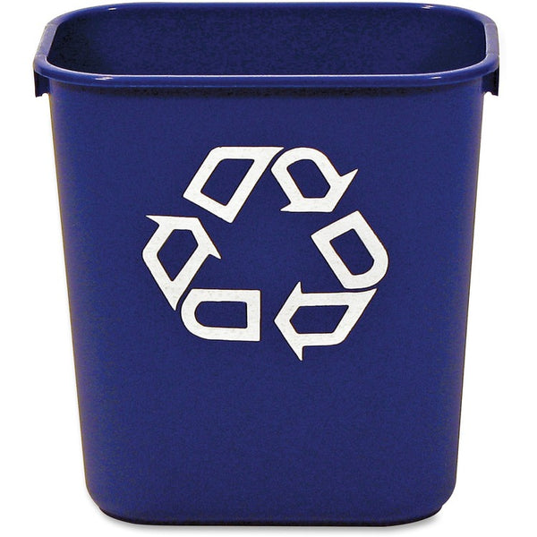 Rubbermaid Commercial Deskside Recycling Container, 3.25 gal Capacity, Rectangular, Compact, 12.1", x 8.2" x 11.4" Depth, Resin, Blue, 12/Carton
