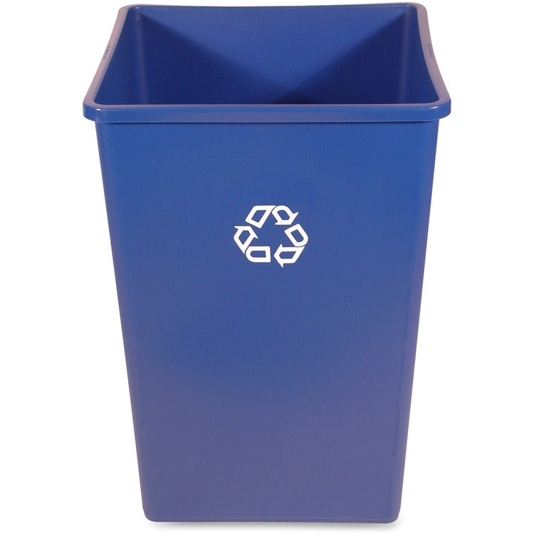 Rubbermaid Commercial 35G Square Recycling Container, 35 gal Capacity, Square, Easy to Clean, Weather Resistant, Compact, 27.6", x 19.5" Width, Plastic, Resin, Blue, 4/Carton (RCP395873BLUCT) Case of 4