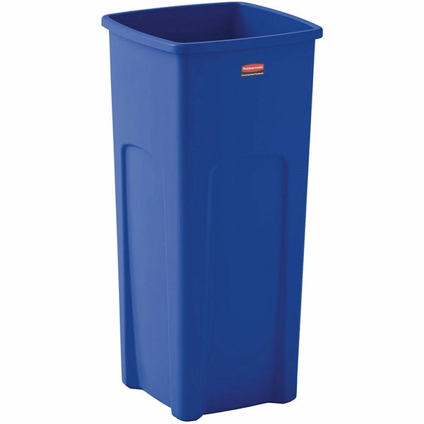 Rubbermaid Commercial Square Recycling Container, 23 gal Capacity, Square, Recyclable, 30", x 15.5" x 16.5" Depth, Blue, 4/Carton (RCP356973BECT) Case of 4