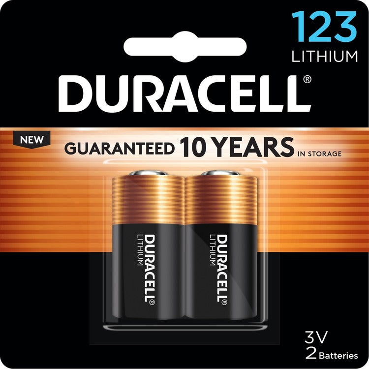 Duracell Lithium Photo Battery, For Camera, Photo Equipment, 3 V DC, Lithium (Li), 72/Carton (DURDL123AB2CT) Case of 72