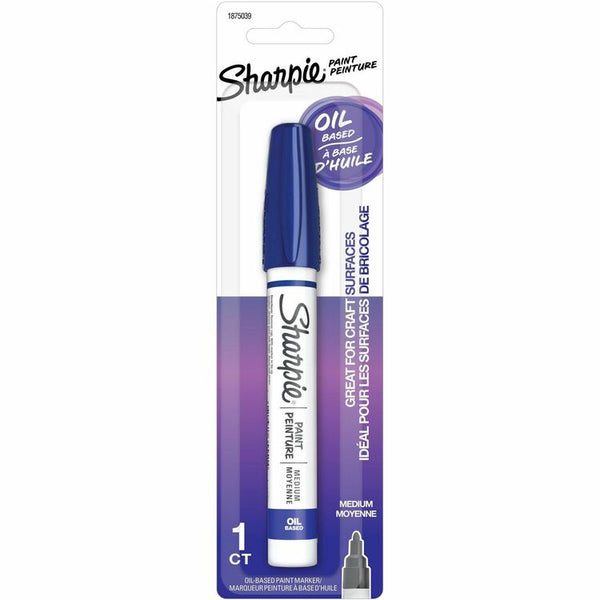 Sharpie Oil-Based Paint Markers, Medium Marker Point, Blue Oil Based Ink, Metal Barrel, 1 Pack (SAN1875039)