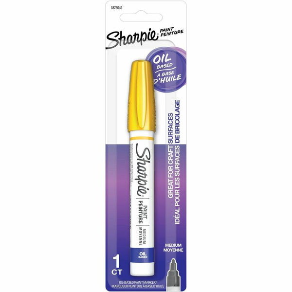 Sharpie Paint Marker, Regular Marker Point, Yellow Oil Based, Water Based Ink, 6/Pack (SAN1875042)