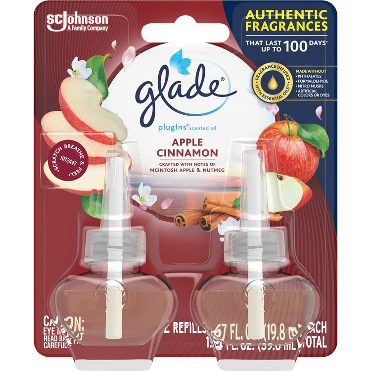 Glade Glade Plug-In Refills, 1.34oz., Apple Cinnamon, 2/PK (SJN315104) Pack of 2