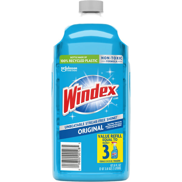 Windex&reg; Glass Cleaner with Ammonia-D, 67.6oz Refill, Unscented, 6/Carton (SJN316147CT) Case of 6