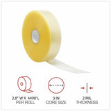 Universal Clear Packaging Tape, 3" Core, 72 mm x 1,371 m, Clear, 1499.34 yd Length x 2.83" x 2 mil Thickness, 4/Carton (UNV913013) Case of 4