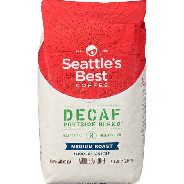 Seattle's Best Coffee Coffee, Whole Bean, Decaffeinated, Med Roast, No. 3, 12 Oz (SBK12420877) Each