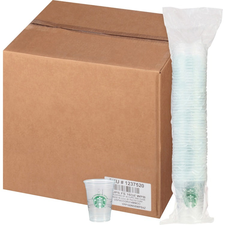 We Proudly Serve Cold Cups, 16 fl oz, 1000/Carton, Clear, Green, Polypropylene, Cold Drink (SBK12420820) Case of 1000