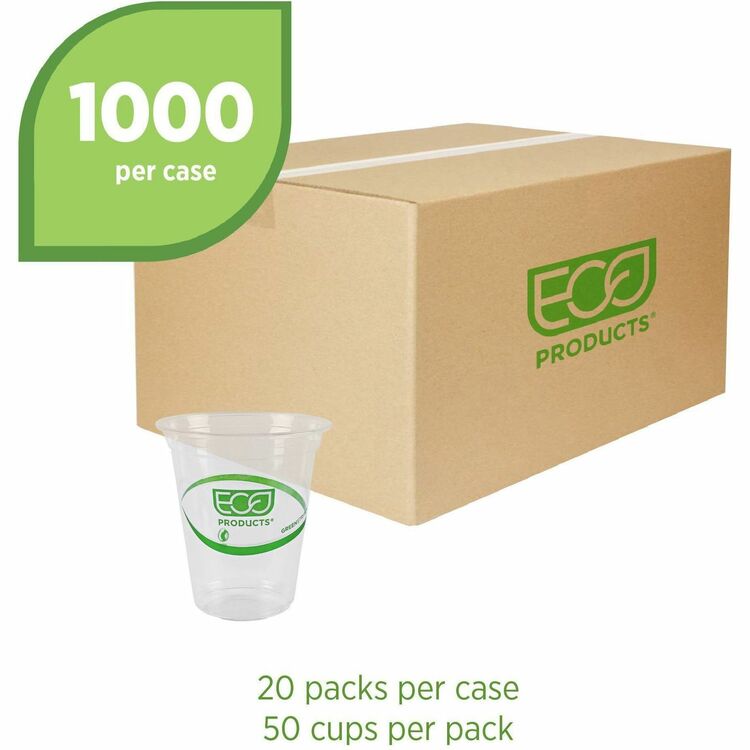 Eco-Products GreenStripe Cold Cups - 16 fl oz - 1000 / Carton - Clear, Green - Polylactic Acid (PLA), Plastic - Cold Drink (ECOEPCC16GSACT)