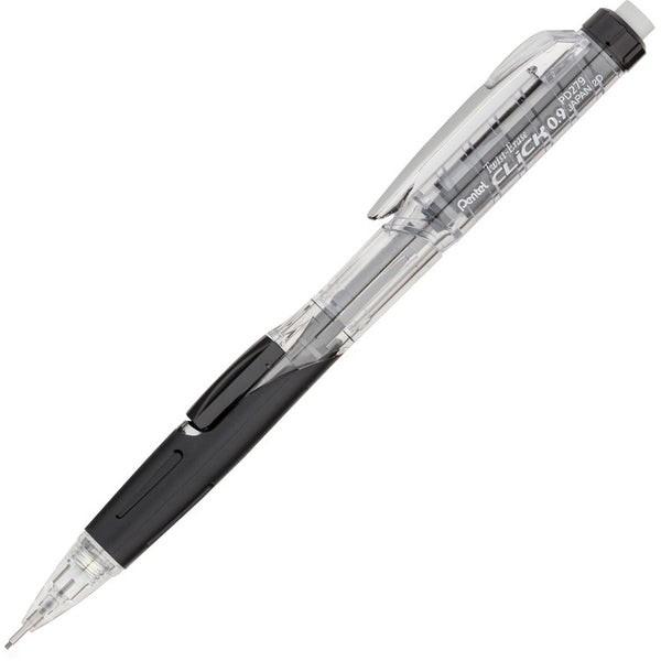 Pentel Mechanical Pencil,Refillable Lead/Eraser,0.9Mm,12/Bx, Black (PENPD279TABX)