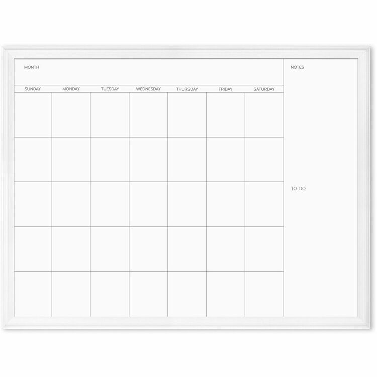 U Brands Magnetic Dry Erase Calendar - 30" (2.5 ft) Width x 40" (3.3 ft) Height - White Painted Steel Surface - White Wood Frame (UBR2918U0001) Each