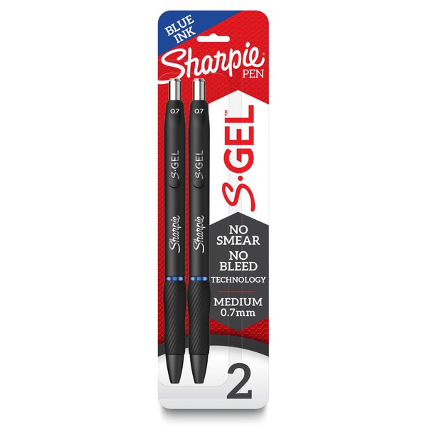 Sharpie S-Gel Pens - 0.7 mm Pen Point Size - Blue Gel-based Ink - Black Barrel - 2 / Pack (SAN2096170) Pack of 2