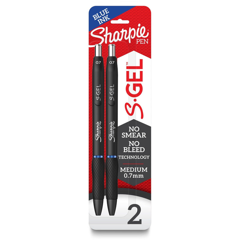 Sharpie S-Gel Pens - 0.7 mm Pen Point Size - Blue Gel-based Ink - Black Barrel - 2 / Pack (SAN2096170) Pack of 2