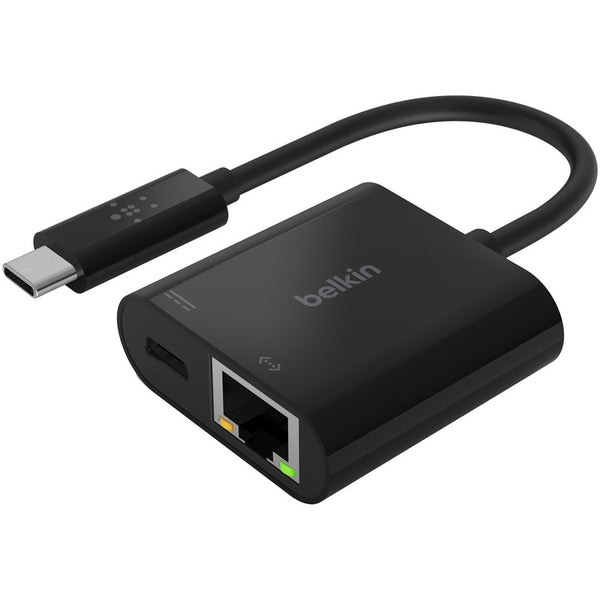 Belkin USB-C to Ethernet + Charge Adapter - USB Type C - 1 Port(s) - 1 - Twisted Pair (BLKINC001BKBL)