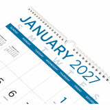 Blueline 12-Month Large Print Monthly Wall Calendar, January 2027 to December 2027 (REDC173106) Each