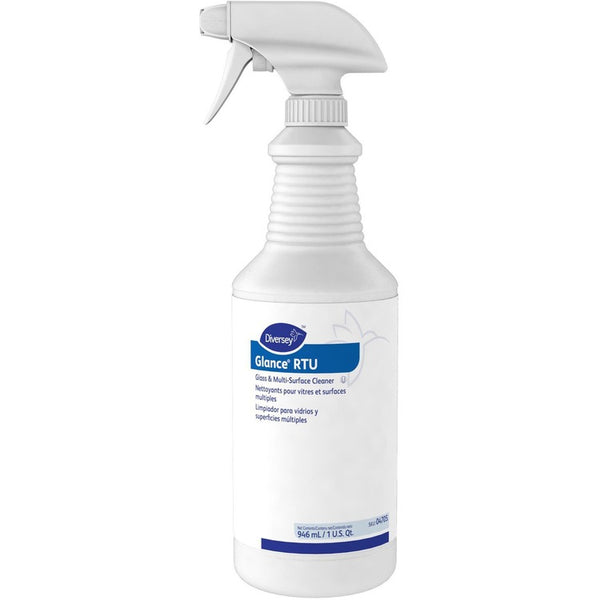 Diversey Glance Glass & Multi-Surface Cleaner, Original, 32oz Spray Bottle, 12/Carton (DVO04705) Case of 12