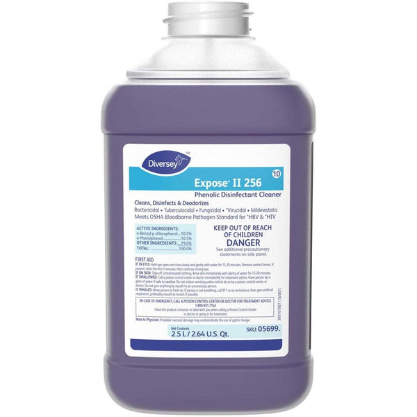 Diversey Expose Phenolic Disinfectant Cleaner, Concentrate Liquid, 84.5 fl oz (2.6 quart), Citrus Scent, 2/Carton, Purple (DVO05699) Case of 2