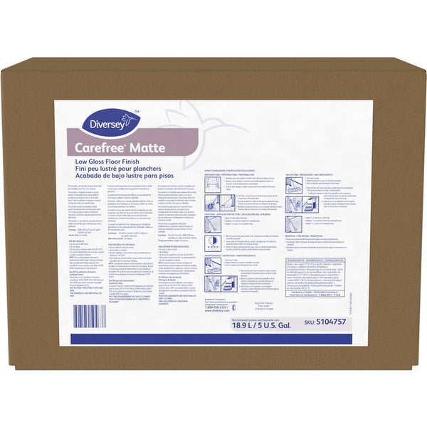 Diversey Floor Finish, Matte, Carefree, 5 Gallon, White (DVO5104757) Each