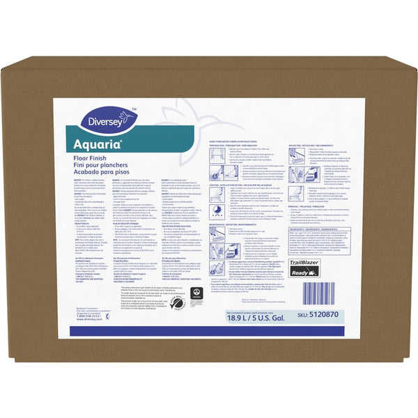 Diversey Floor Finish, Aquaria, 5 Gallon, White (DVO5120870) Each