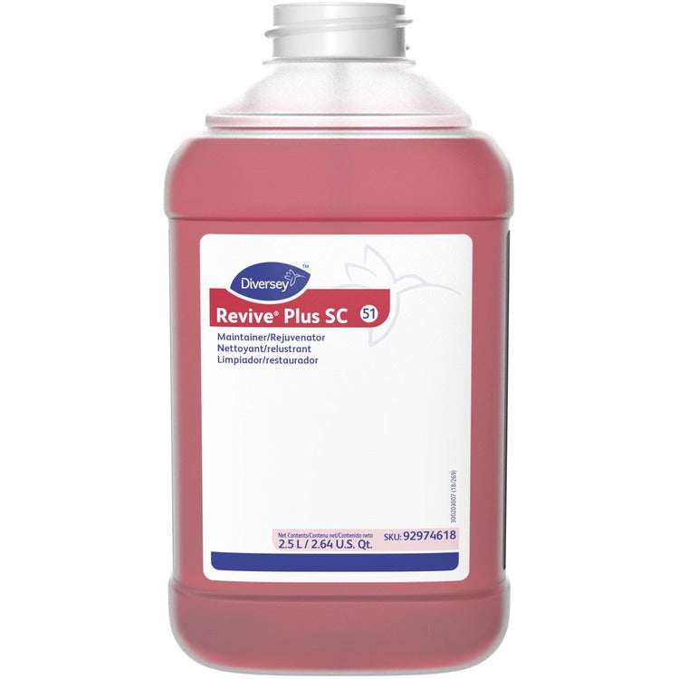 Diversey Floor Cleaner/Maintainer, Liquid, 84.5 fl oz (2.6 quart), Sweet Scent, 2/Carton, Red (DVO92974618) Case of 2