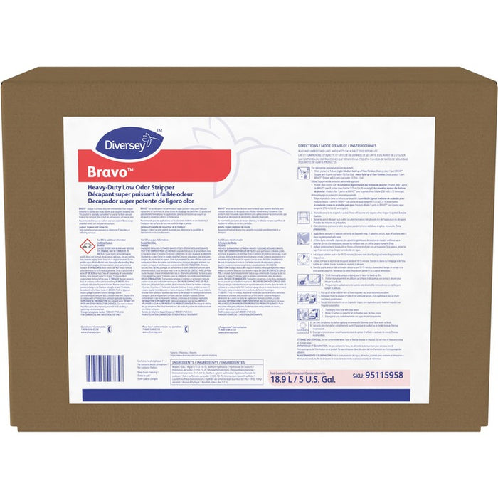 Diversey Bravo Heavy Duty Low Odor Stripper - 128 fl oz (4 quart) - 1 Each - Heavy Duty, Low Odor, Ammonia-free, Solvent-free - Clear Diversey Bravo Heavy Duty Low Odor Stripper - 128 fl oz (4 quart) - 1 Each - Heavy Duty, Low Odor, Ammonia-free, Solvent-free - Clear