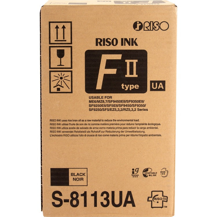 Riso Original Ink Cartridge - Black - Inkjet - 20000 Pages - 2 / Carton (RSGS8113U) Case of 2