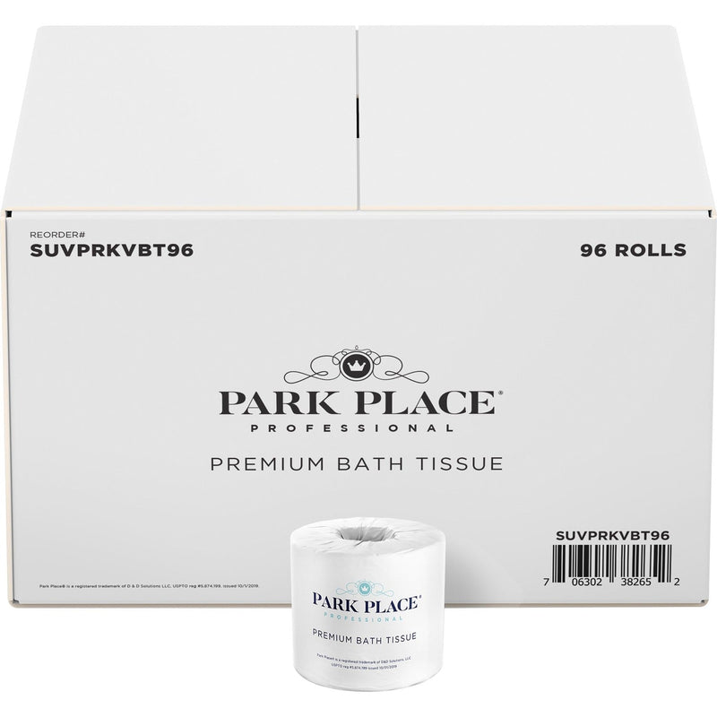 Park Place Premium 2-ply Bath Tissue Rolls, Embossed, 420 Sheets/Roll, 96 rolls / Carton (SUVPRKVBT96) Case of 96