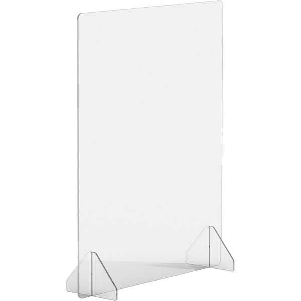 Lorell Social Distancing Barrier, 24" x 7" Depth x 30" Height, 1 Each, Clear, Acrylic (LLR55680)