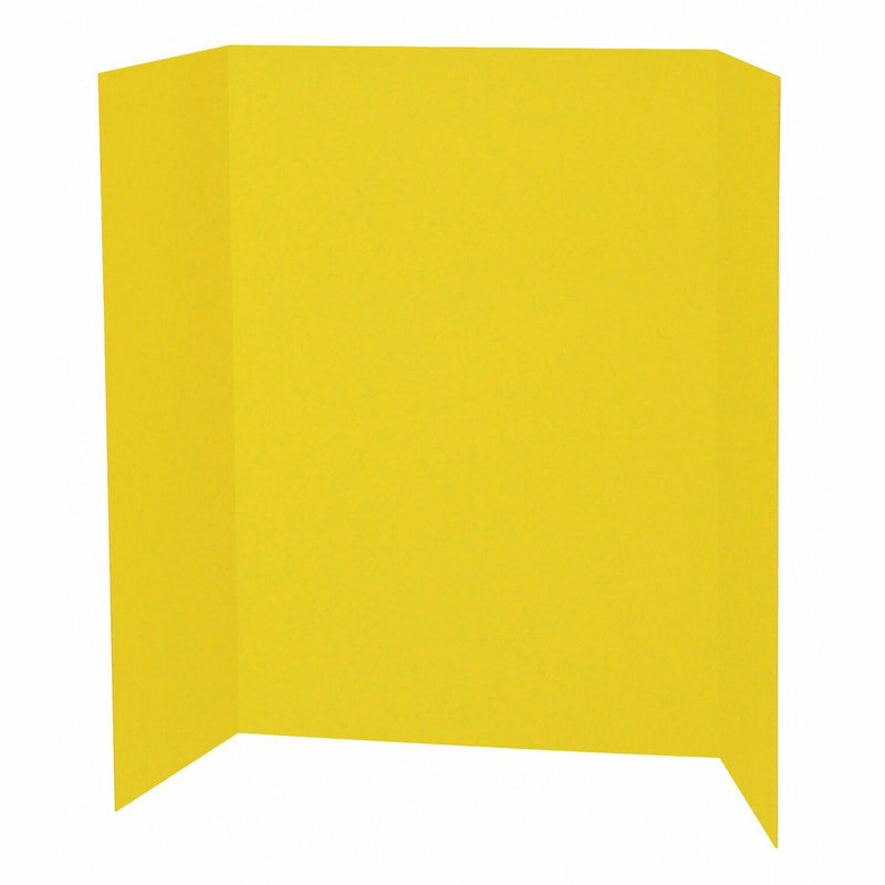 Pacon Single Wall Presentation Board, 48", x 36" Width, Yellow Surface, Tri-fold, Recyclable, Corrugated, 4/Carton (PACP3769) Case of 4