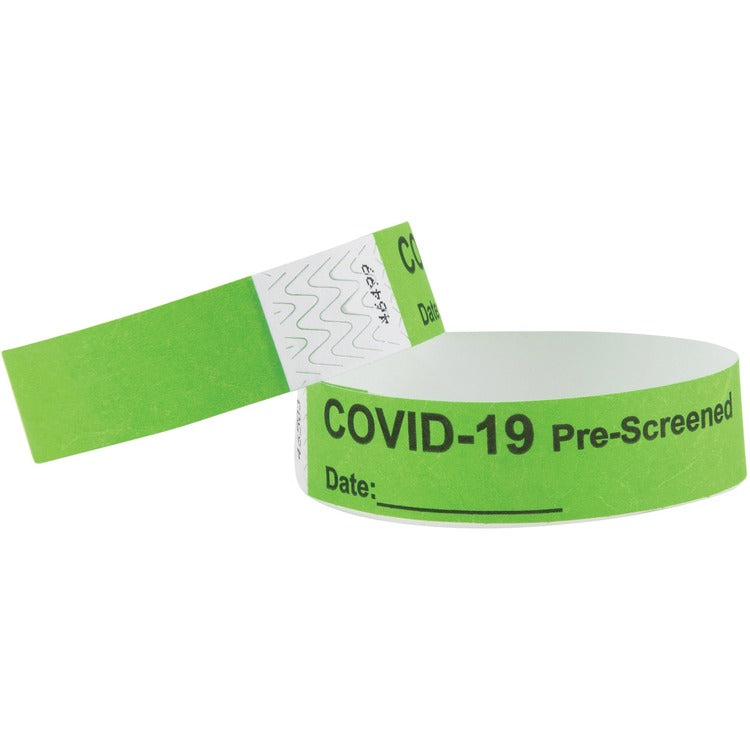 Advantus Wrist Band, Tyvek, Prescreen, 1/5"x6-1/2"Lx10-1/4" ,100/PK,GN (AVT76097) Pack of 100