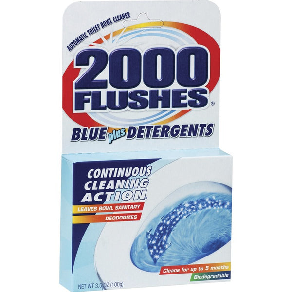 WD-40 2000 Flushes Automatic Toilet Bowl Cleaner, Powder, 3.50 oz (0.22 lb), 12/Carton, Blue (WDF201020CT) Case of 12